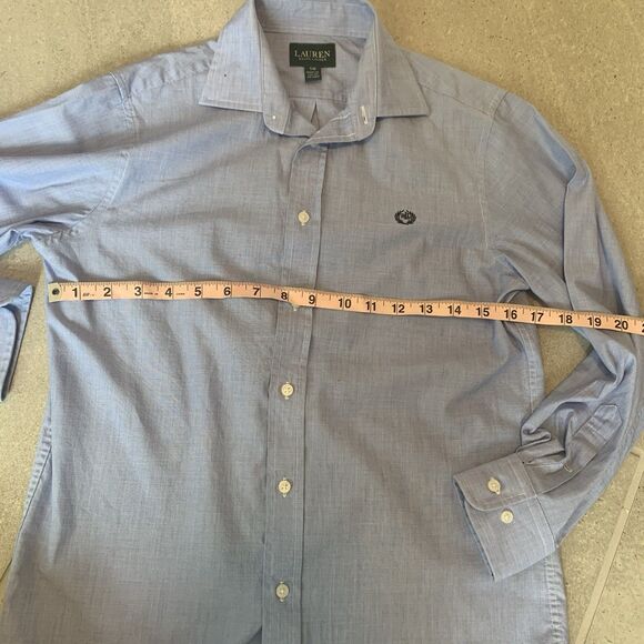 Lauren Ralph Lauren Blue Girls Button Down Dress Shirt Size 16 - Picture 5 of 6